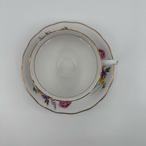 Colclough Bone China Hand Painted Floral Teacup & Saucer 2 Pieces Set Serveware - Picture 2 of 10